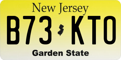 NJ license plate B73KTO
