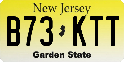 NJ license plate B73KTT