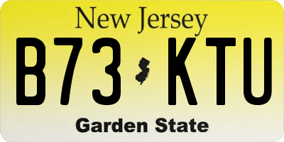 NJ license plate B73KTU