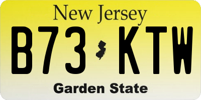 NJ license plate B73KTW