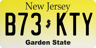NJ license plate B73KTY