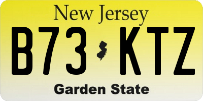 NJ license plate B73KTZ
