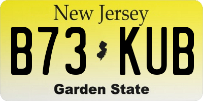 NJ license plate B73KUB