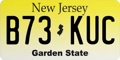 NJ license plate B73KUC