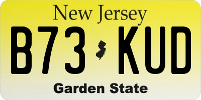 NJ license plate B73KUD