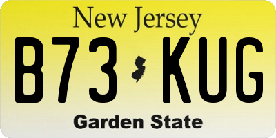 NJ license plate B73KUG