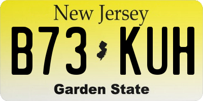 NJ license plate B73KUH