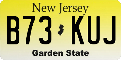 NJ license plate B73KUJ