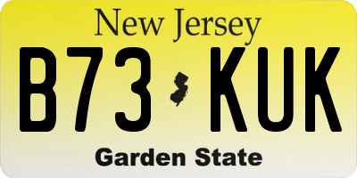 NJ license plate B73KUK