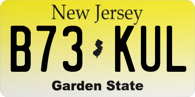 NJ license plate B73KUL