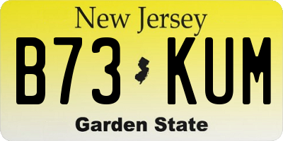 NJ license plate B73KUM