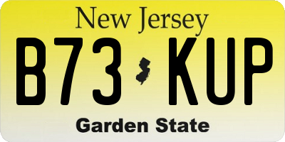 NJ license plate B73KUP