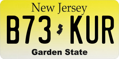 NJ license plate B73KUR