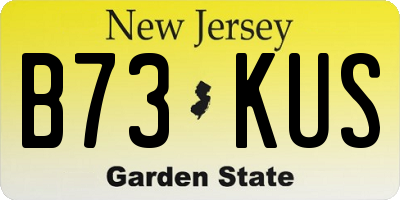 NJ license plate B73KUS