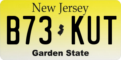 NJ license plate B73KUT