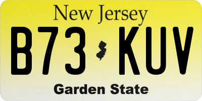 NJ license plate B73KUV