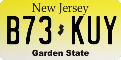 NJ license plate B73KUY