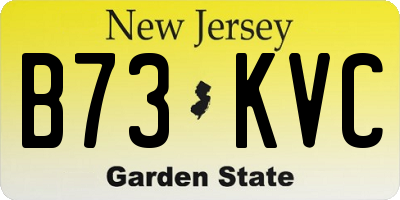 NJ license plate B73KVC