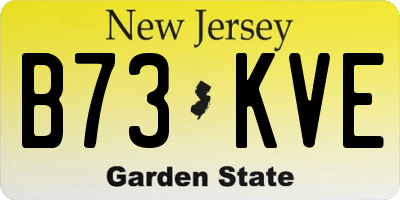 NJ license plate B73KVE