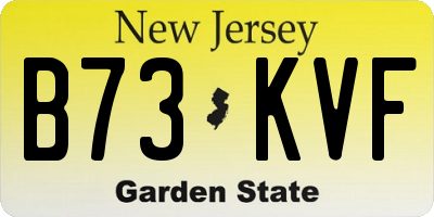 NJ license plate B73KVF