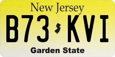 NJ license plate B73KVI