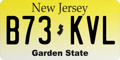 NJ license plate B73KVL