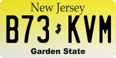 NJ license plate B73KVM