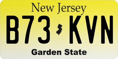 NJ license plate B73KVN