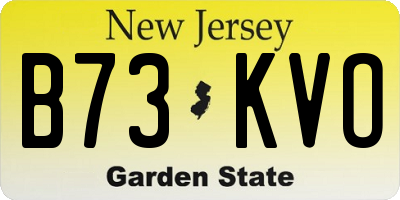 NJ license plate B73KVO