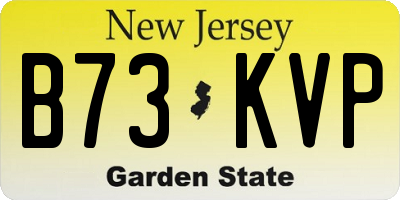 NJ license plate B73KVP