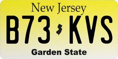 NJ license plate B73KVS
