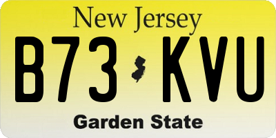 NJ license plate B73KVU