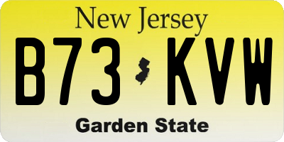 NJ license plate B73KVW