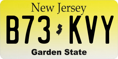 NJ license plate B73KVY