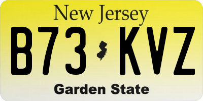 NJ license plate B73KVZ