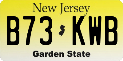 NJ license plate B73KWB