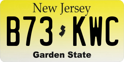 NJ license plate B73KWC