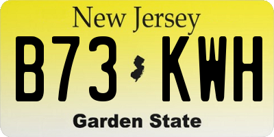 NJ license plate B73KWH