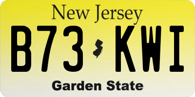 NJ license plate B73KWI