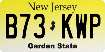 NJ license plate B73KWP