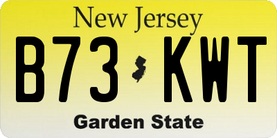 NJ license plate B73KWT