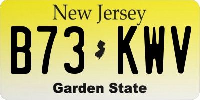 NJ license plate B73KWV