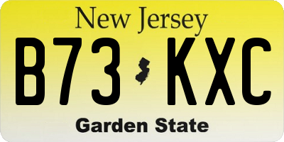 NJ license plate B73KXC