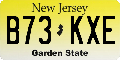 NJ license plate B73KXE