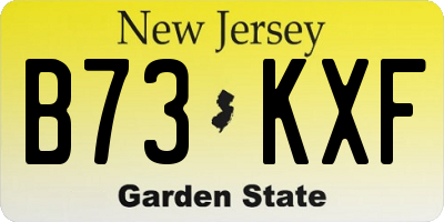NJ license plate B73KXF