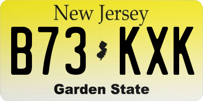 NJ license plate B73KXK