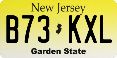 NJ license plate B73KXL