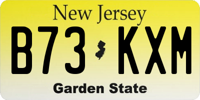 NJ license plate B73KXM