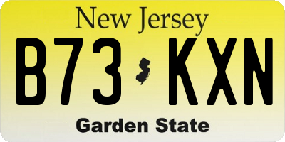 NJ license plate B73KXN