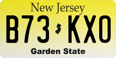 NJ license plate B73KXO